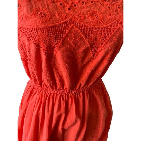 π 2/$30 π Salmon Orange Dress with Lace Bodice from Kimchi Blu sz Medium - Picture 2 of 8